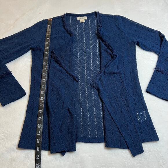 Style & Co. Pontelle Knit Open Front Cardigan w/ Fringe Trim Size PP Coastal - Picture 7 of 7